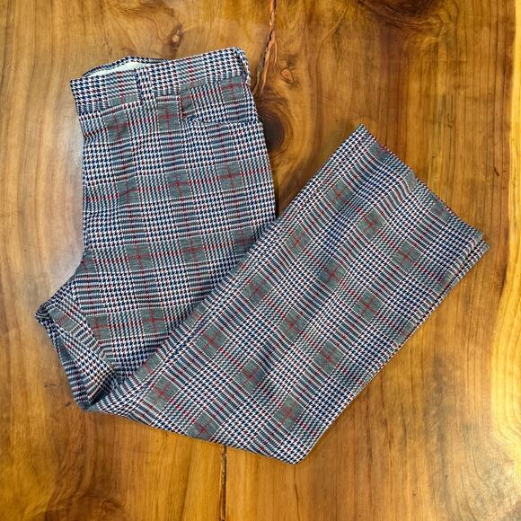 Vintage 70's Day's Men's Pants  38 x 32 Bootcut Plaid Polyester Knit Retro F3-12 - Picture 1 of 6